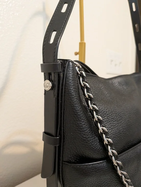 Michael Kors Black Chain Leather Bucket Bag EUC - Picture 4 of 9